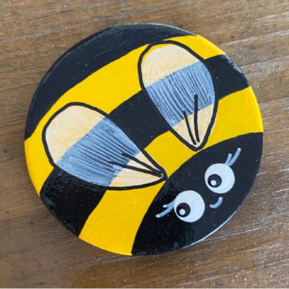 Bumblebee Painted Santorini Rock